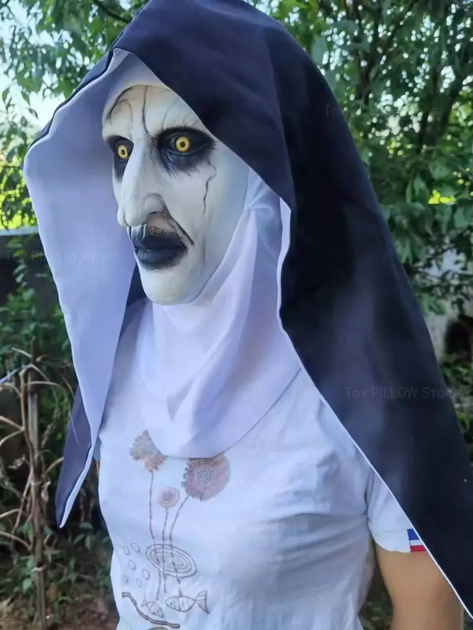 

Halloween Horror Nun Mask Masquerade Party Scary Props Horror Grimace Hood