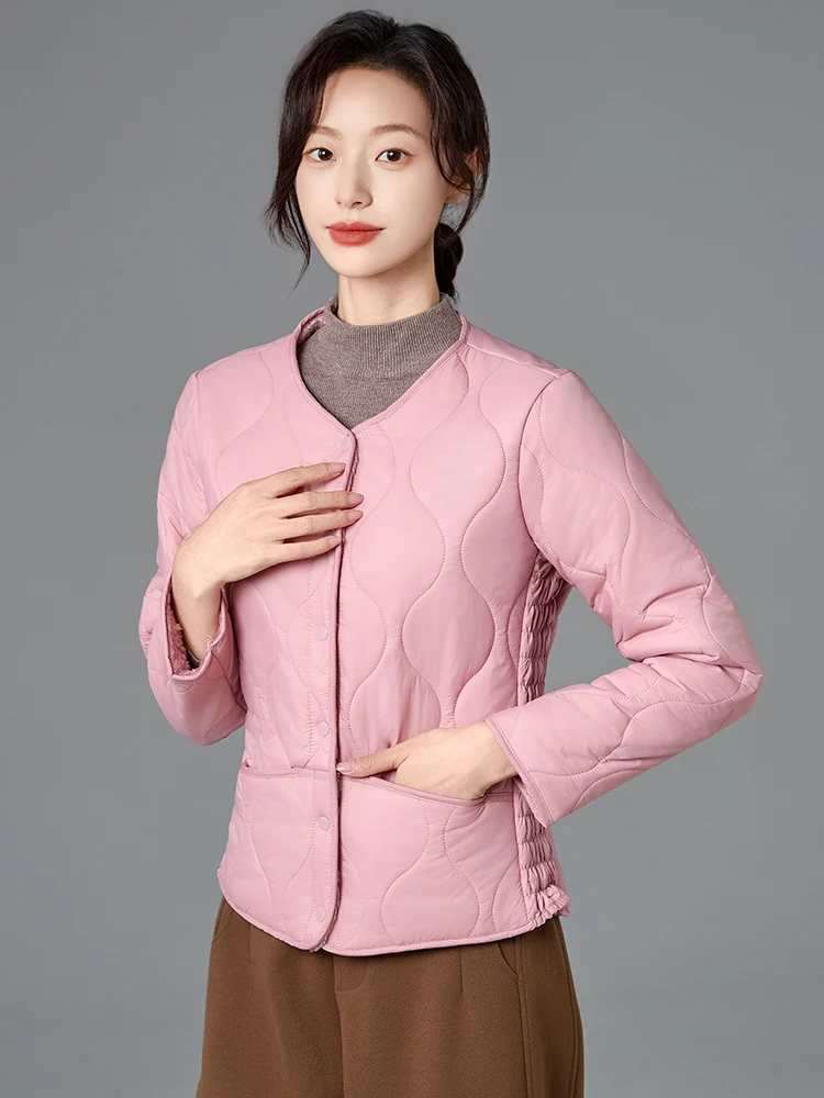 

Slim Fit Cotton Jaet Coat ort round Ne Plu Warm Autumn Winter Faion Ladies' Color Embroidered Dstring