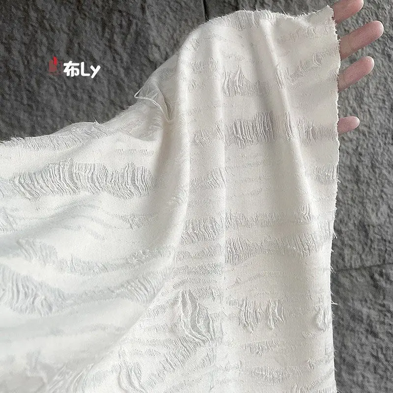 distressedflowerelasticknitfabricverticalstripsofttexturereconstructedmaterial-for-scarf-sweatercoatdesigner-diy-apparel-fabric