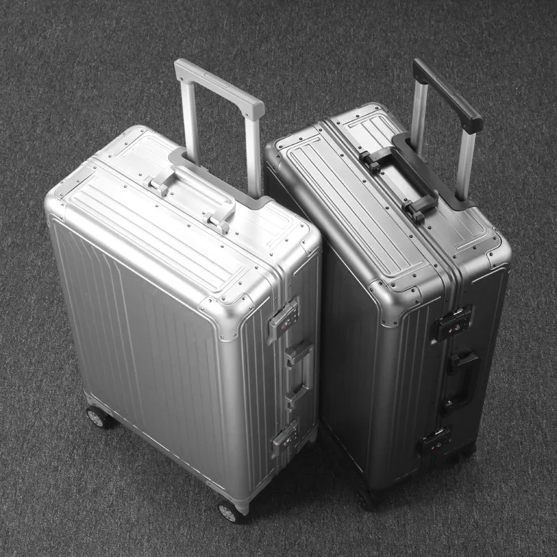 Kotak kombinasi Pria, bagasi Jerman semua aluminium, koper tarik pria logam bisnis 20 boarding alloy travel case Wanita 24"