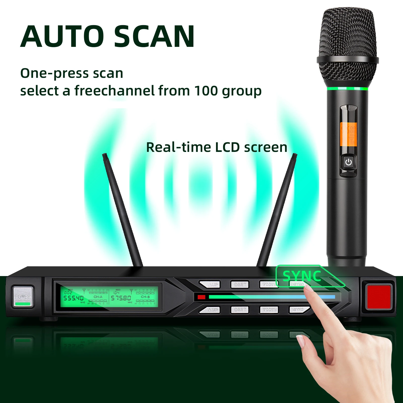 ワイヤレスマイクプロフェッショナルセットUHF DEPUSHENG R7