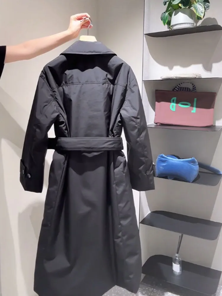 Sli Long Puffer Jaet Feminino Bla Foamy Winter Faion Thi Casacos Casuais Sle Regular Fit Branco Du Down Fill