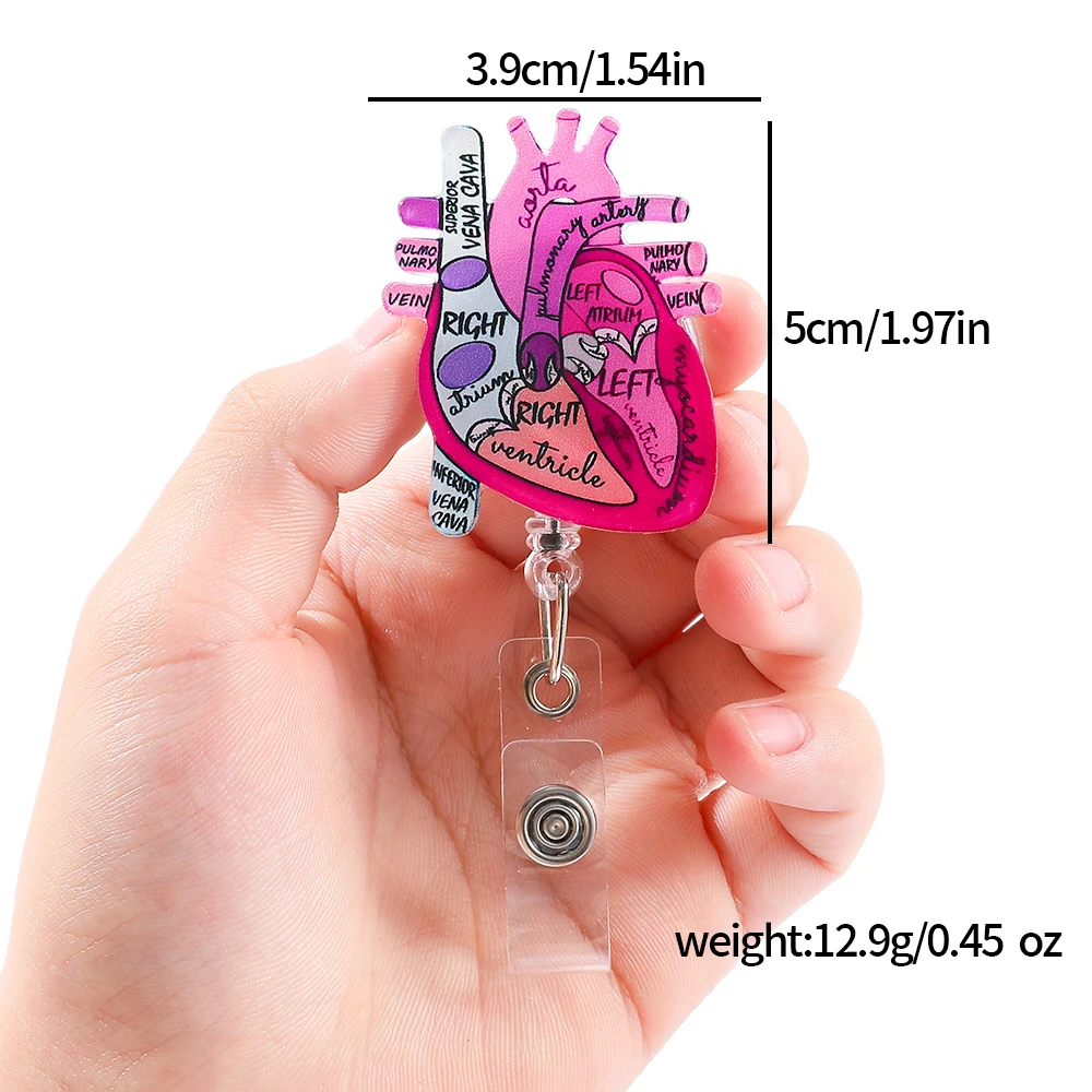 

Hot selling 1 high-quality flash cartoon purple heart retractable badge scroll nurse doctor name tag ID card holder