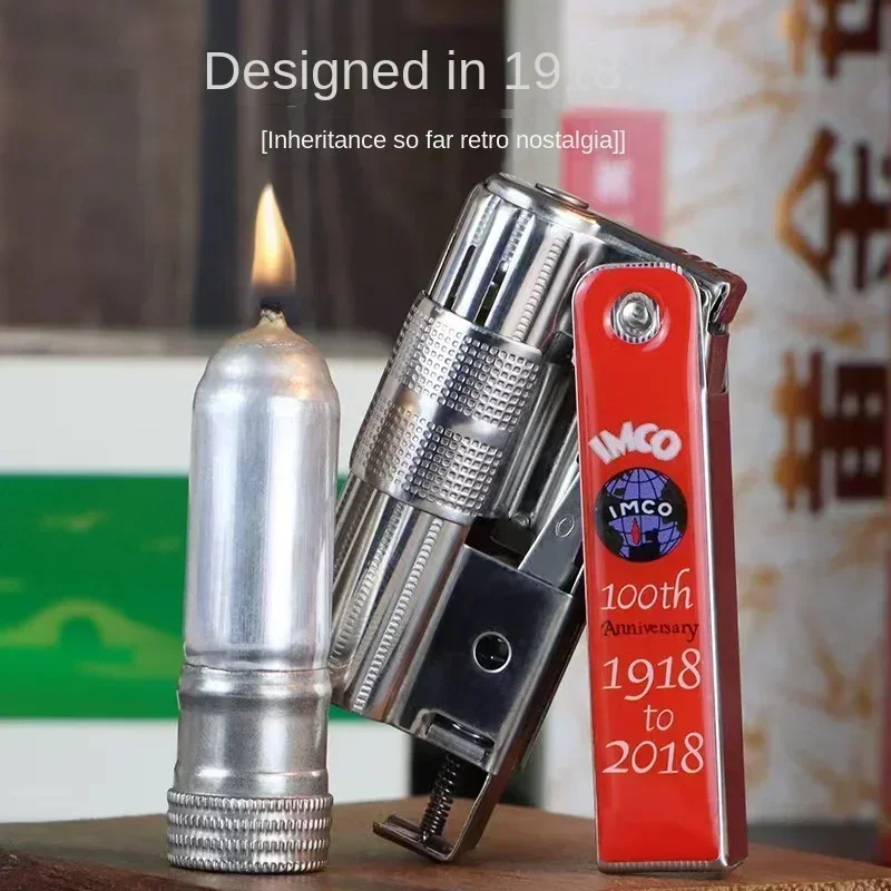 IMCO Original Lighter 6700 Stainless Steel 100th Anniversary Collection Cigarette Refillable Oil Lighters Smoking Nostalgic Gift