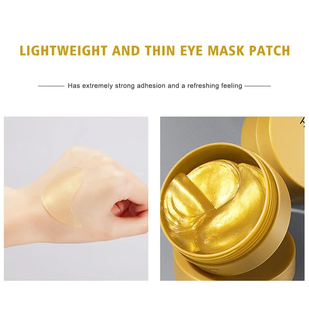 60 Patches 24k Gold Collagen Eye Patch Moisturizing Anti-aging Eye Seaweed Circle Dark Hyaluronic Pro-xyla K9b2