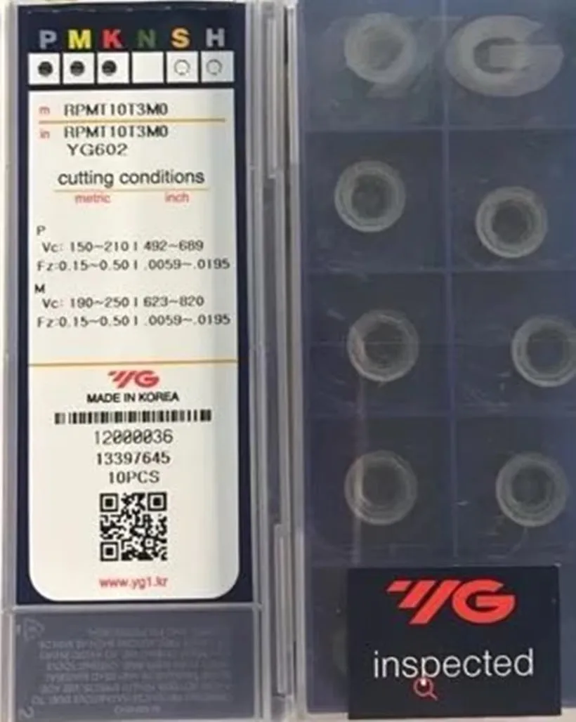 APMT113504 APMT113508 APMT160408 RPMT08T2 RPMT10T3 RPMW1003 RPMT1204 RPMW1204 YG602 100% original YG-1 carbide insert
