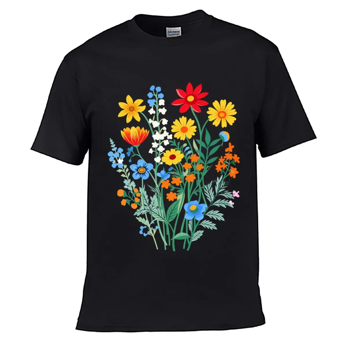 Beautiful Flowers Grow Vigorously  Graphic Street Loose Simple Tee