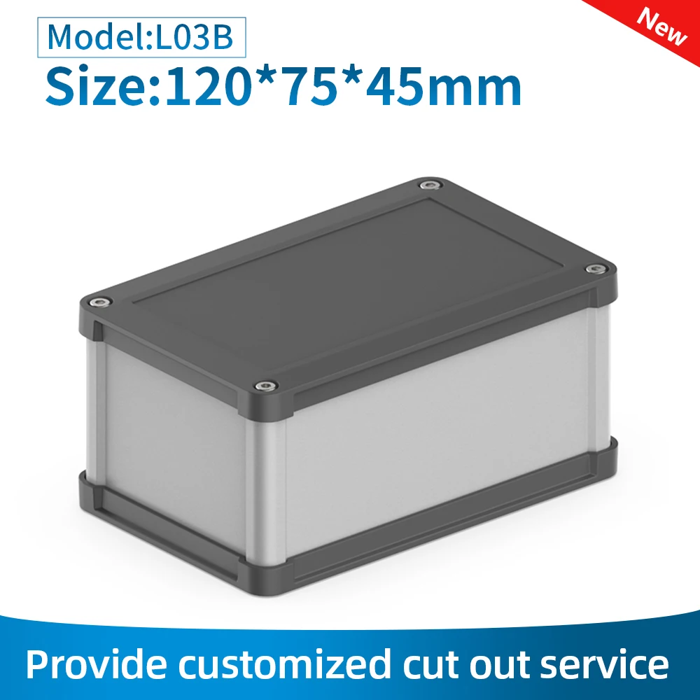 Outdoor Waterproof Electric Box IP68 Power Atlectric Mounting Housing Plastic Cover Aluminium Project Enclosure L03B 120*75mm