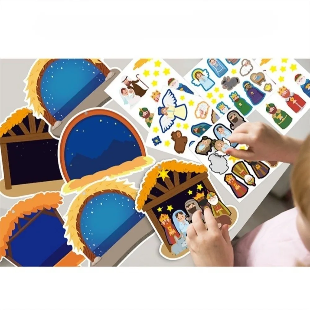 

Cute Cartoon Christmas Card Stickers Christmas Crafts Gift Tags Christmas Hanging Pendant DIY Party Favors Xmas Ornaments