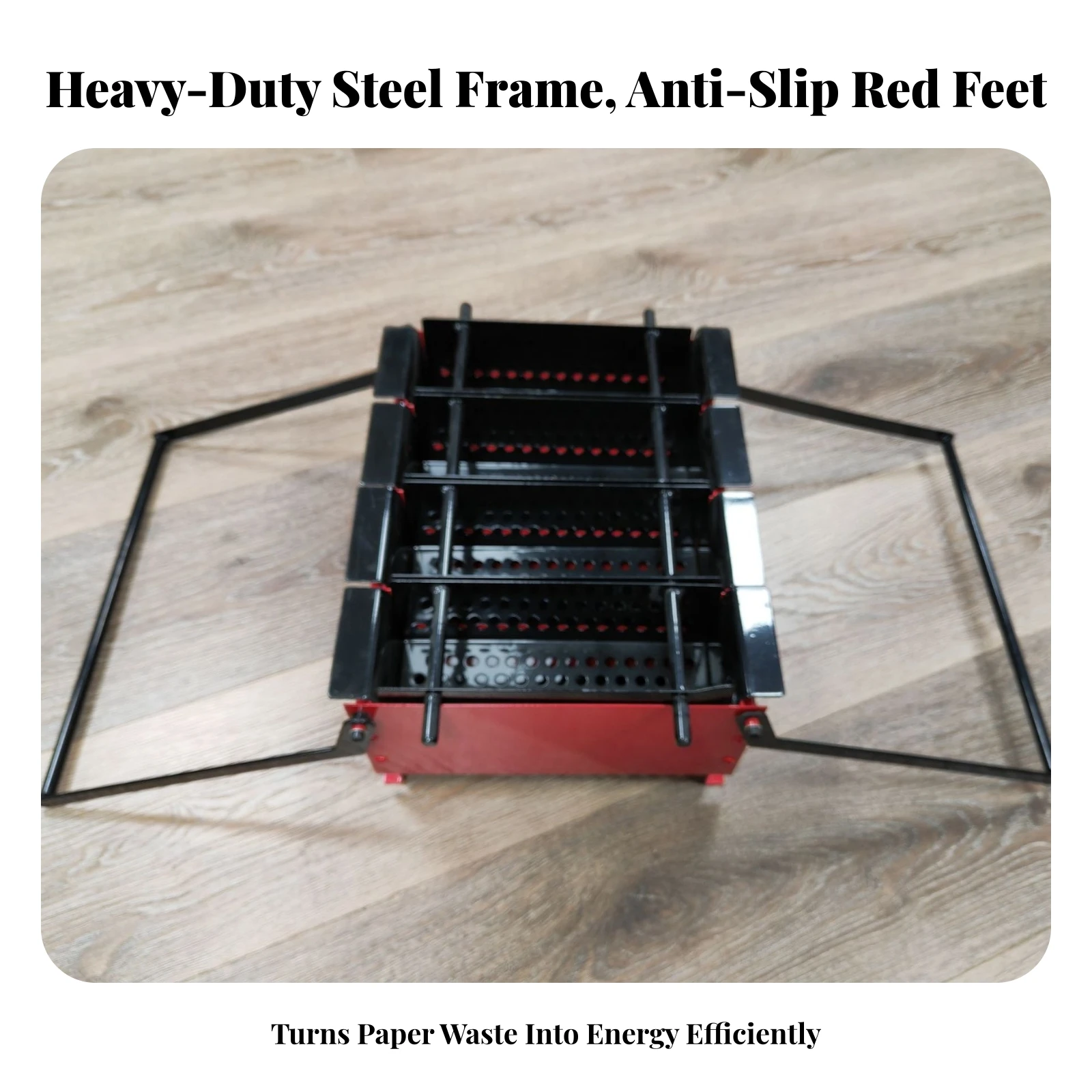 Paper Press Machine Heavy-Duty 4-Grid Paper Press Trash Smasher Sturdy Machinery Freestanding for Homeowners, Home Recycling
