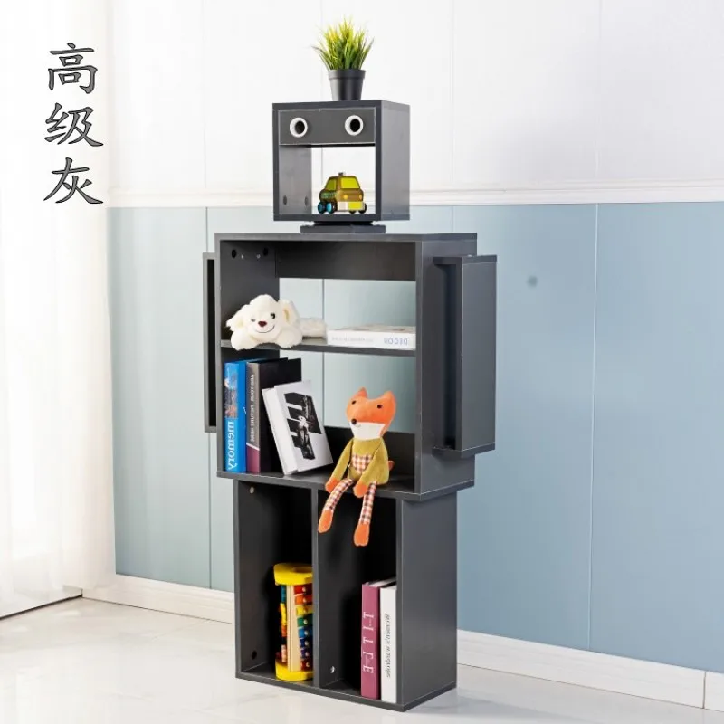 Children's Bookshelf Bookcase Magazine Storage Decorative Shelf Library Student Kindergarten Creative Robot Bookshelf