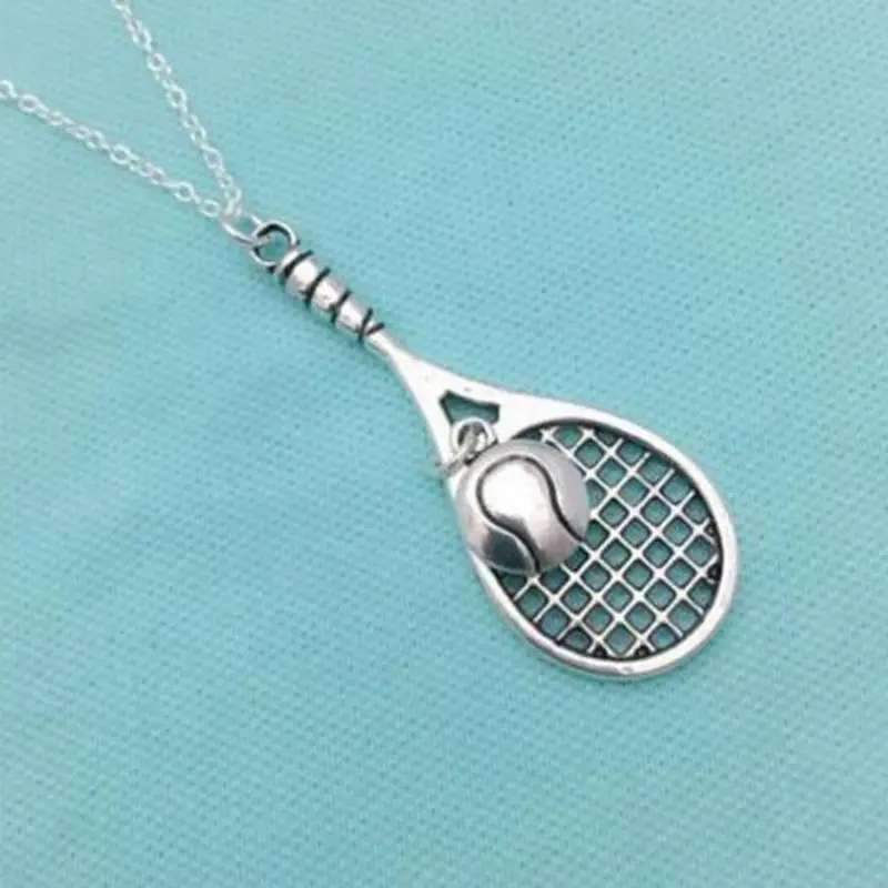 Tennis Racket &Ball Necklaces Pendant Steampunk Collana Statement Choker For Women Jewelry Sport Friendship Gift Female Bijoux