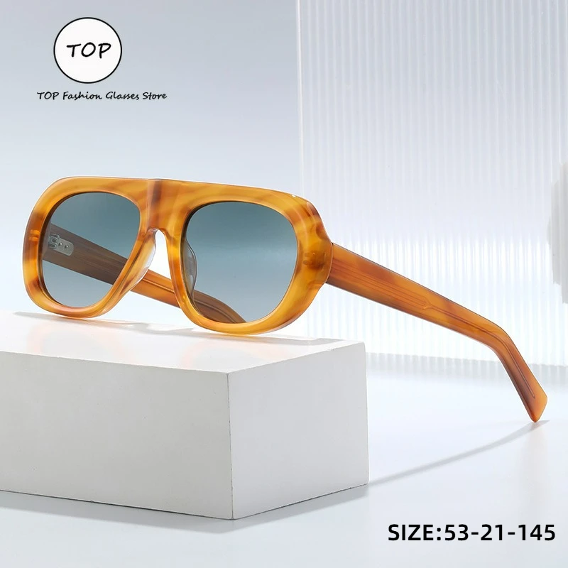 

TOP Retro Tortoise Sunglasses Women Men Oversized Square UV Protection Gradient Lens Acetate Frame Fashion Shades 2025