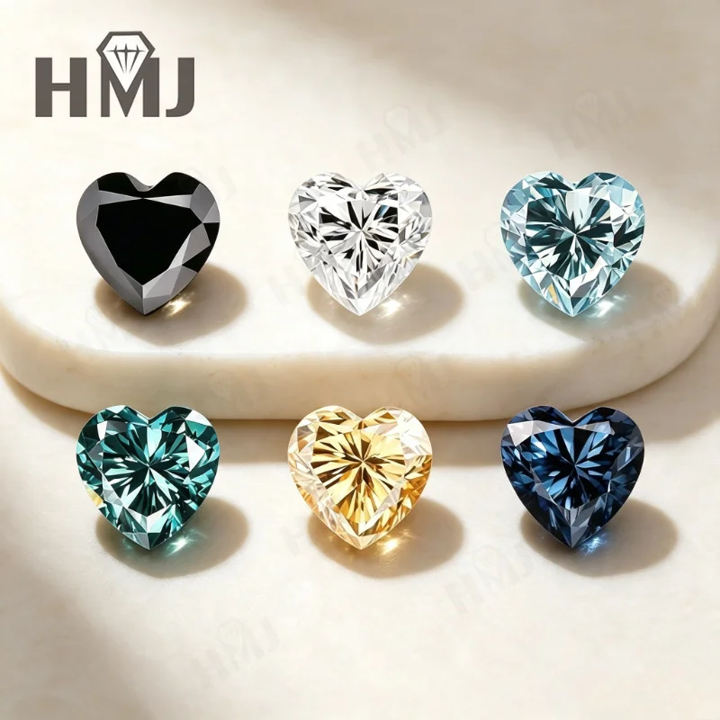 Moissanite Loose Stone Heart Cut D Color VVS1 Clarity with Report Pass Diamond Tester Jewelry Rings Earrings Making Wholesale