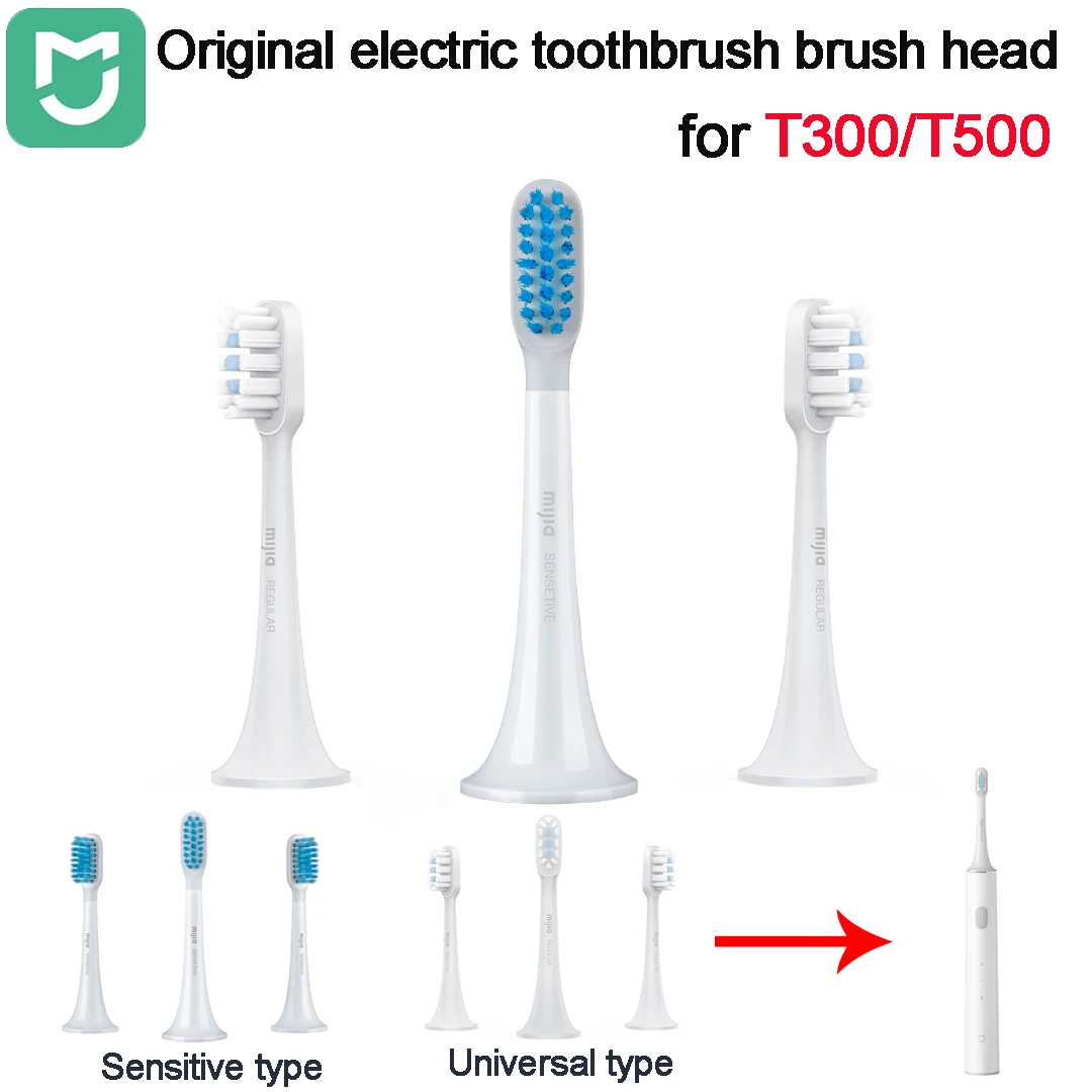 

3 шт./6 шт. оригинальные насадки для звуковых зубных щеток MIJIA T300 T500, сменные насадки для зубных щеток Sonic, гигиена полости рта, Mi Oral Clean