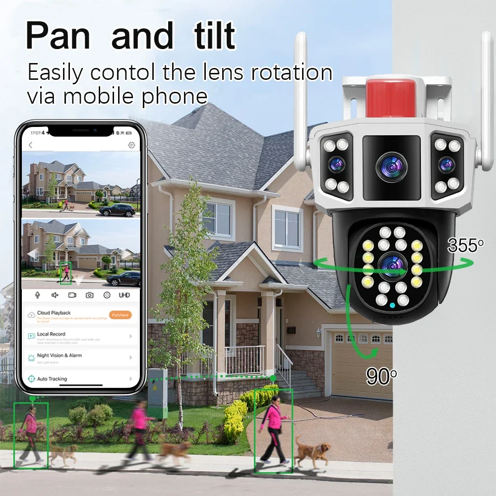 LLSEE yoosee 8MP,4K dual lens,intelligent security camera,wireless WIFI,CCTV outdoor waterproof 360 pan tilt Motion tracking