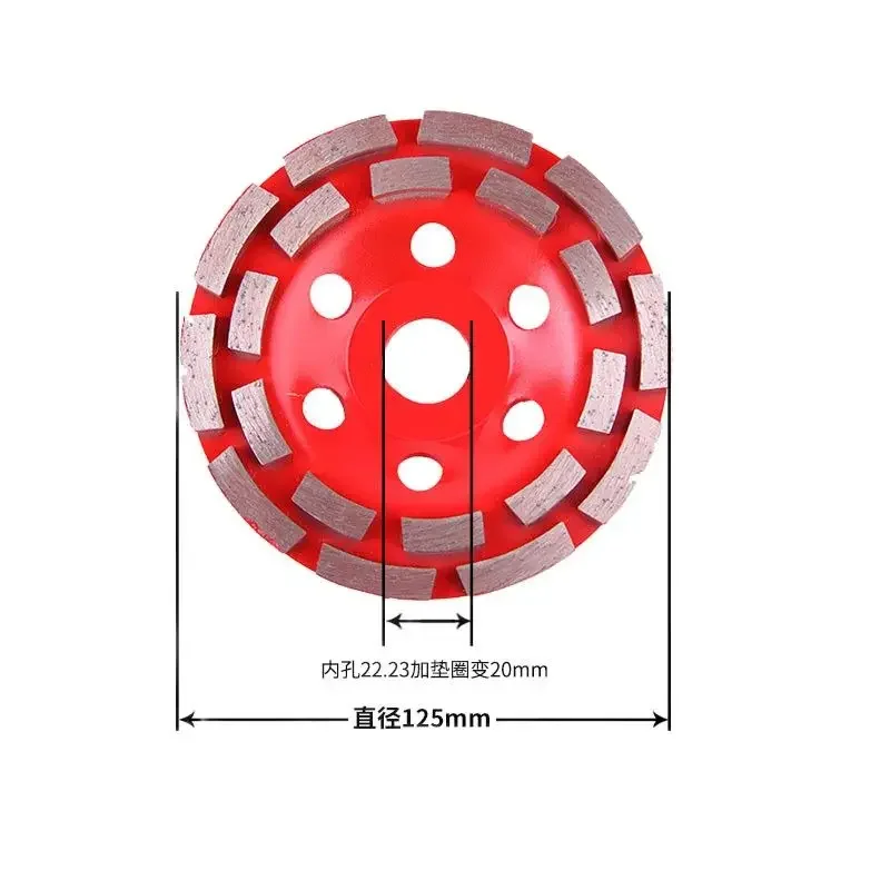 Mola a tazza diamantata da 5 "pollici 125mm per calcestruzzo adatta a Bosch Dewalt Metabo