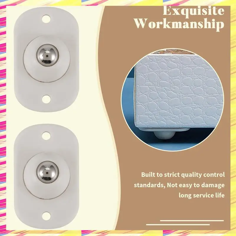 ABJJ Stainless Steel Mini Swivel Caster Wheels With 360 Degree Rotation For Furniture, Storage Boxes, Cabinet, Trash