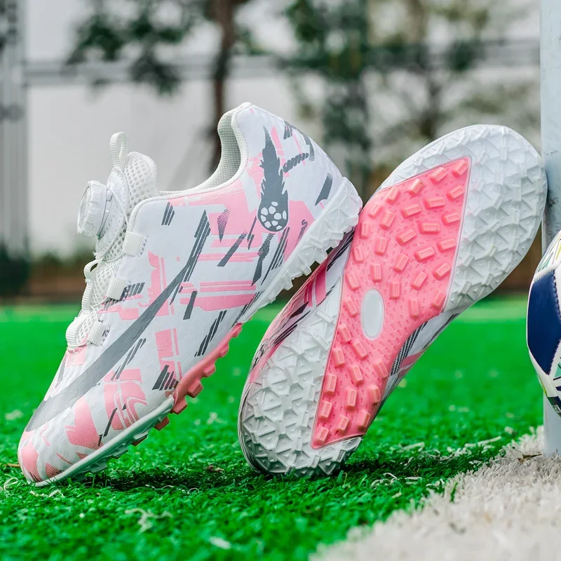 Zapatillas de fútbol TF/FG para niños, zapatos de entrenamiento al aire libre de césped, botas de campo de fútbol de la sociedad, tacos para niños, zapatillas de hierba