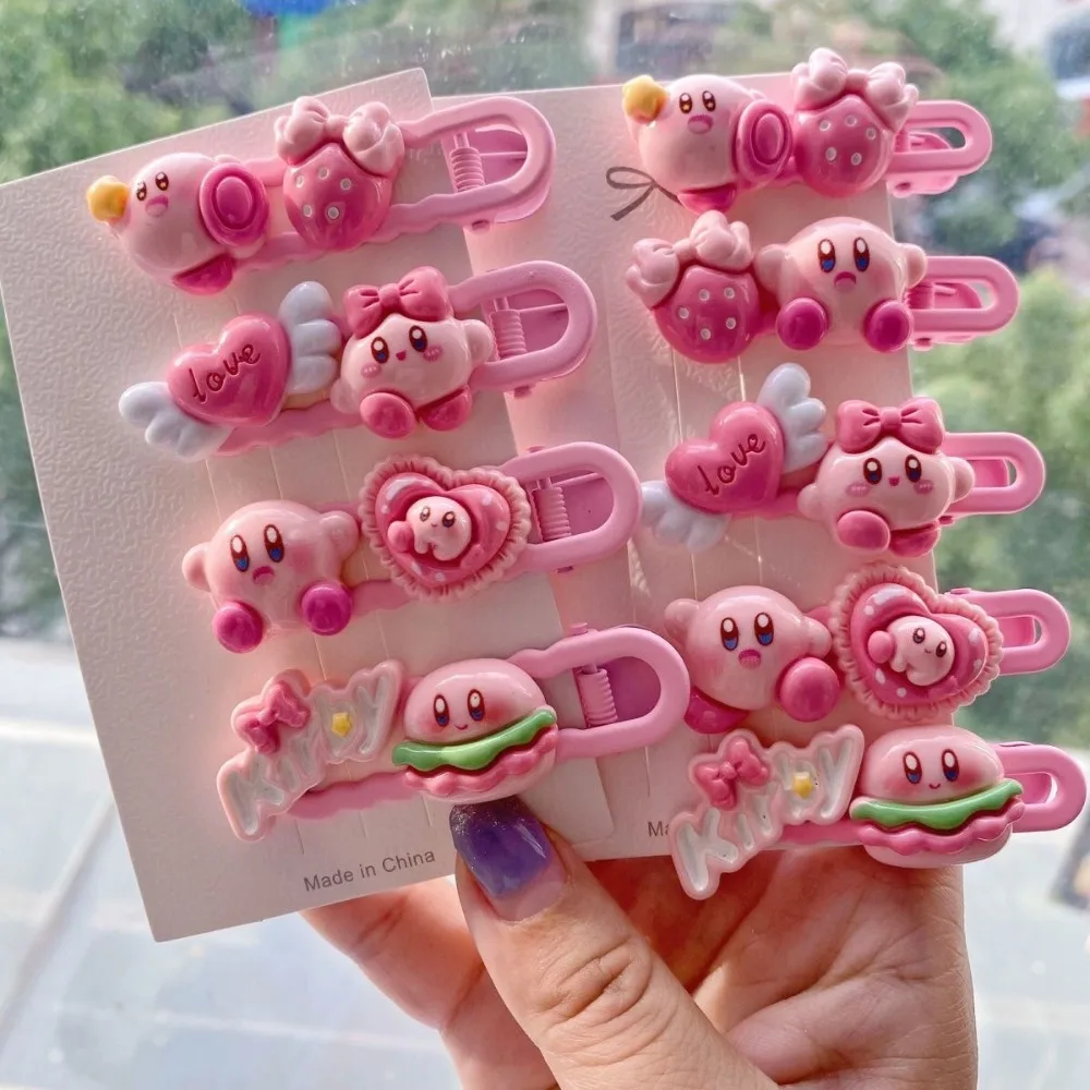 

Заколка для волос Star Kirby, супер милая розовая мультяшная студенческая универсальная заколка с боковой вырезом, детская заколка для волос, подарок