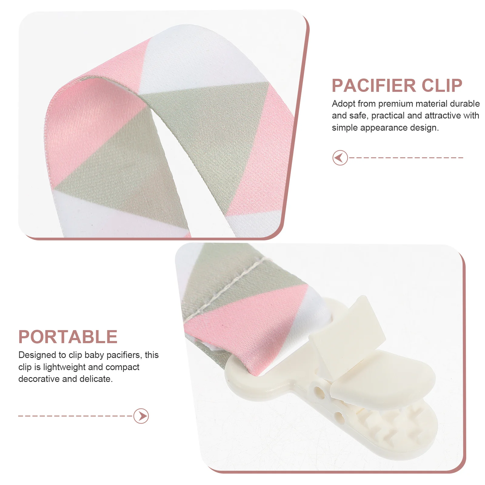 

4Pcs Baby Pacifier Holder Clip Infant Pacifier Clip Leash Durable Lightweight Clips Prevent Choking and Teething