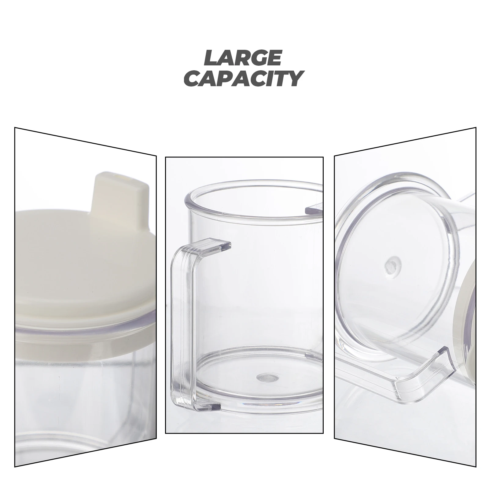 

Plastic Double Handle Anti Spill Duckbill Cup Durable Proper Size Milk Juice Tea Coffee Storage Cafe Office Home Restaurant