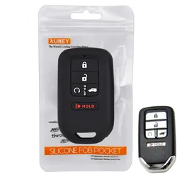 For Honda Civic Accord Cr-v Pilot Crv 2015 2016 2017 2018 Holder Shell Protector 5 Button Silicone Remote Car Key Case Fob Cover