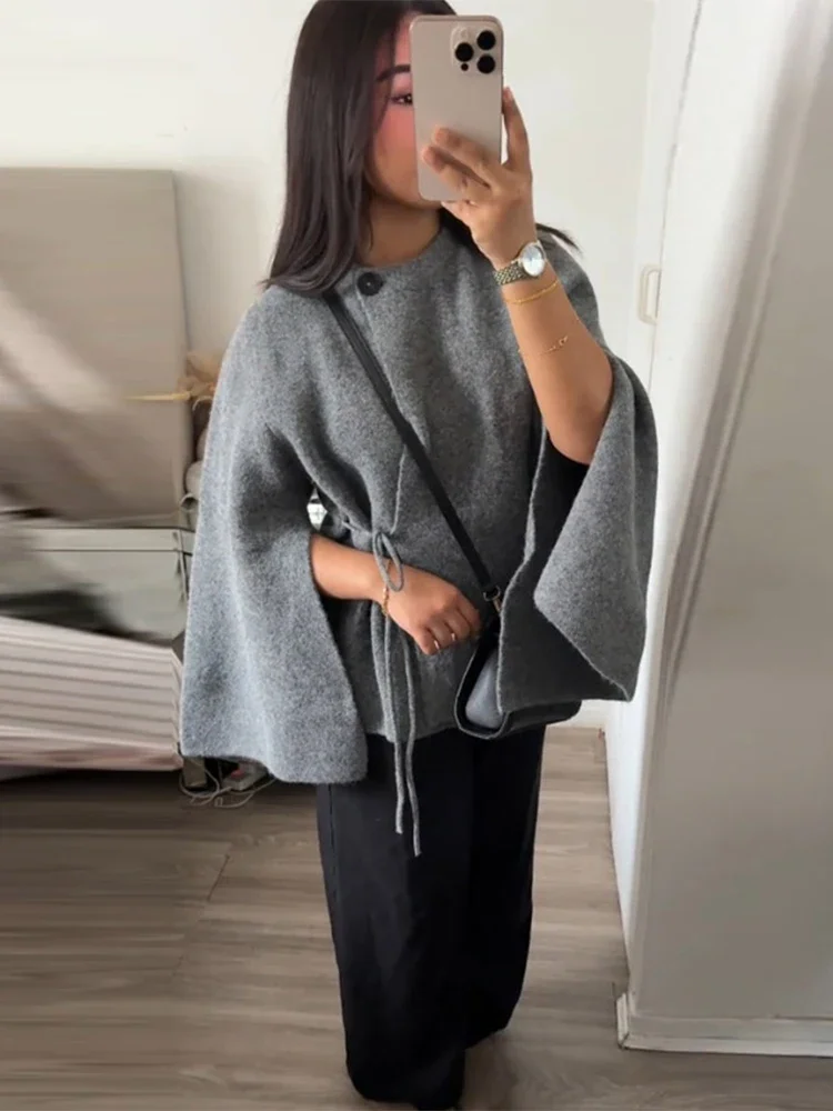 

Новая женская модная вязаная кофта с короткими рукавами и открытыми манжетами, осень-зима 2025