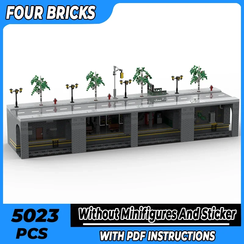 New York Train Station Model Moc Building Bricks Underground Metro Line 1 Technology Blocks Gift Christmas Toy DIY Sets Assembly