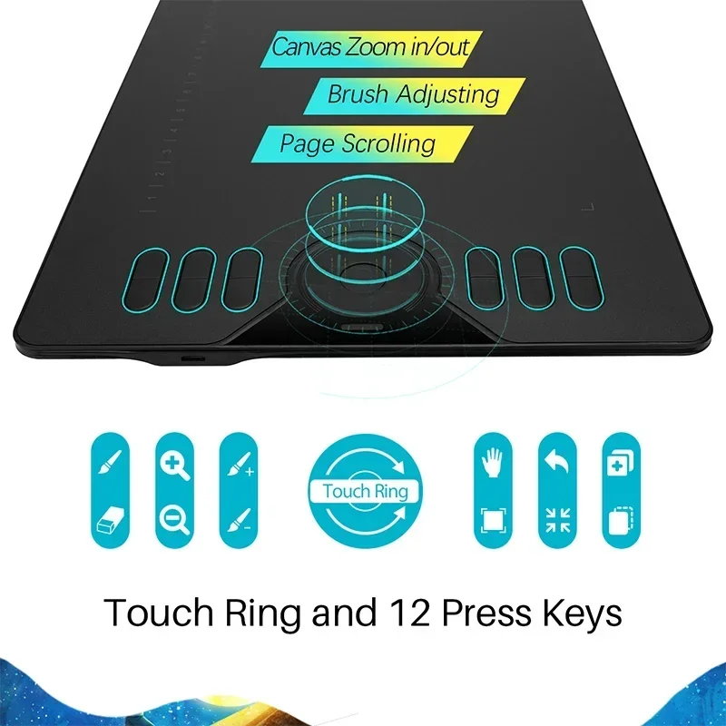 2025other computer accessories Huion HS610 digital pen drawing graphic tablet tablette graphique with express keys