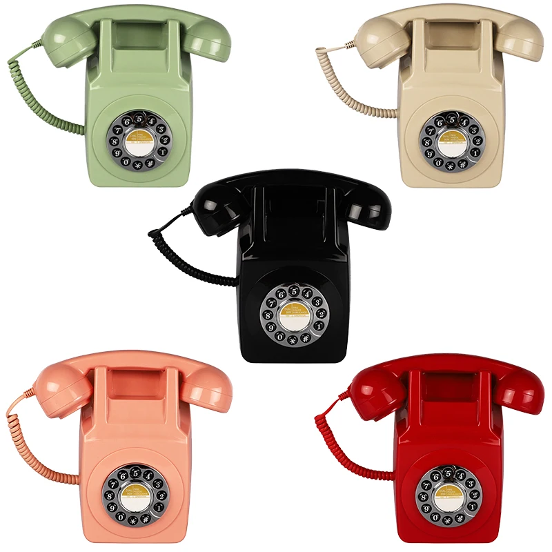 

Retro Nostalgic Corded Fixed Wall Phone Pendant Creative Bar Hotel Restaurant Shop Office Home Decoration Vintage Telephones