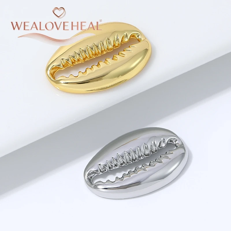 Glatte 18K vergoldete Messing-Kaurimuschel-Abstandsperlen, hochwertige Strand-Charms für DIY-Armbänder, Halsketten und Schmuckherstellung – Detail 16