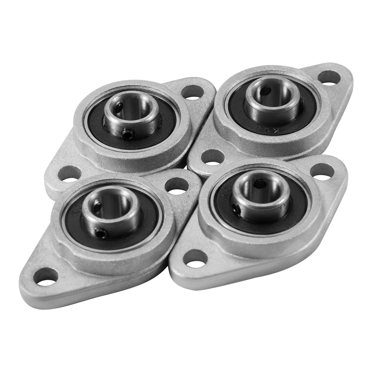 Premium 4Pcs Kfl08 Pillow Block Bearing 8Mm Bore Diameter Zinc Alloy Rhombic Flange Bearing For Cnc