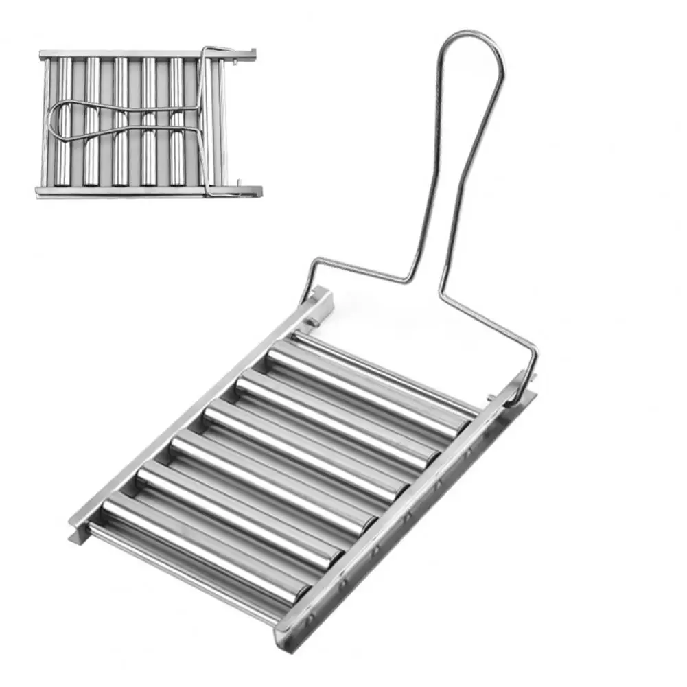 Stainless Steel Hot Dog Rolling Rack Stainless Steel Sausage Roller Grill Portable Hot Dog Barbecue Stand Bbq Roller for Picnic
