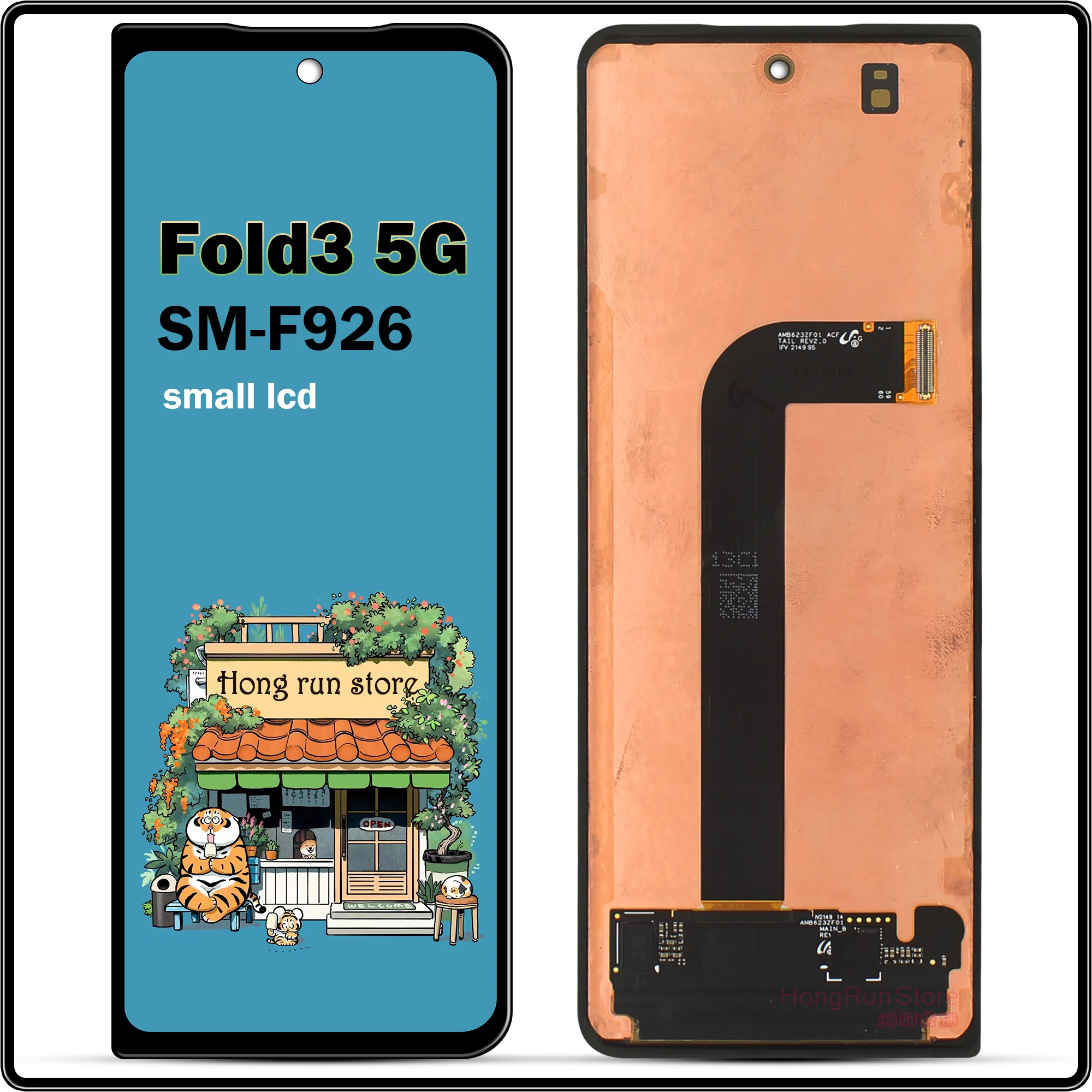 Imagem -02 - para Samsung Fold Substituição de Tela para Galaxy z Fold 5g F926 Tela com Moldura