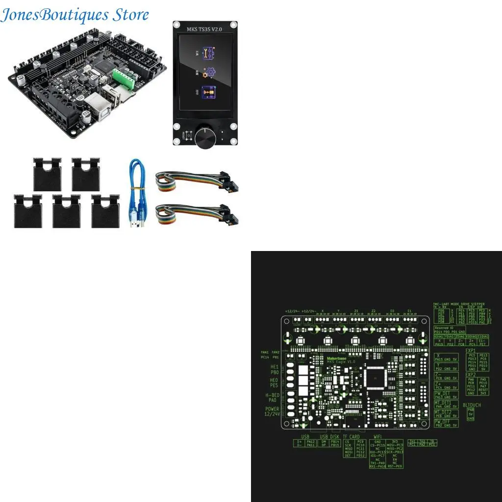 

MKS 32-битная плата управления TS35 Экран 3D-принтера Материнская плата TMC2209 UART USB-принтер W8KE