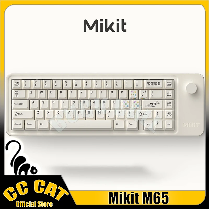 

Mikit M65 Mechanical Gaming Keyboard Wireless 3 Mode Cartoon Graffiti Cute Gasket Hot Swap Rgb Backlight Office Gamers Keyboards