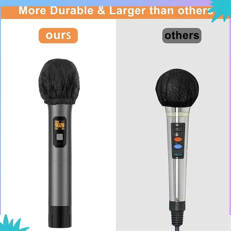 ABZW 500 قطعة غطاء ميكروفون للاستعمال مرة واحدة، زجاج أمامي للميكروفون المحمول لغرفة التسجيل، KTV، الكاريوكي، أداء المسرح