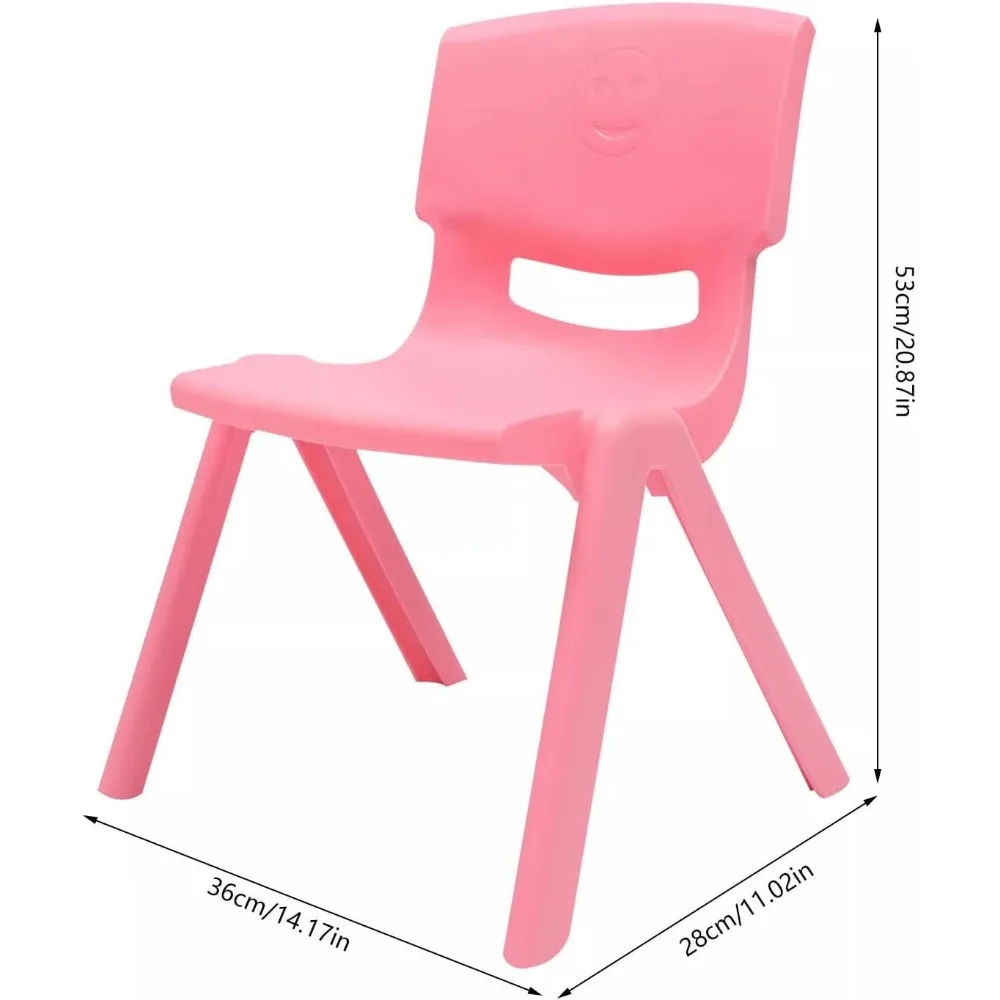 6PCS Colorful Plastic Stackable School H Seat Chairs Preschool Chair with 11inch Seat Height for Kids Learning, Home,Preschool