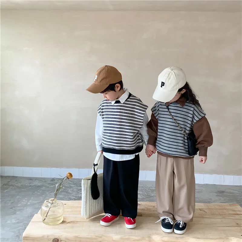 

Baby Girl Pants 2024 Autumn New Korean Style Children Suit Pants Men and Girls Sweeping Suit Fashion Comfort Casual Pant