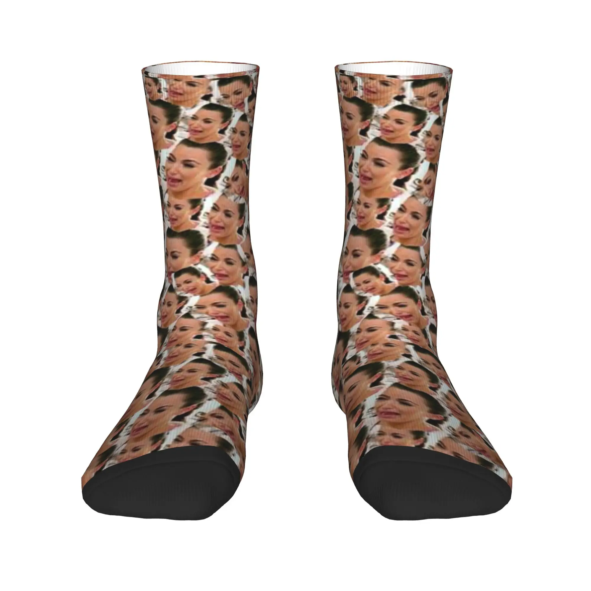 Kim Kardashian Crying Meme Socks Winter  Stockings Leisure Men Breathable Socks Printed Running Sports Non Skid Socks