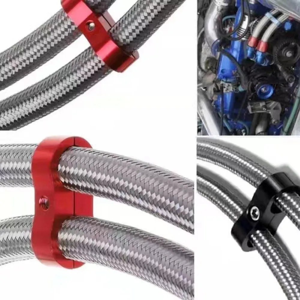 Performance Aluminum Dual Line Separator Clamp AN4 AN12 Fuel Pipe Divider For Car Engine Modification Accessory