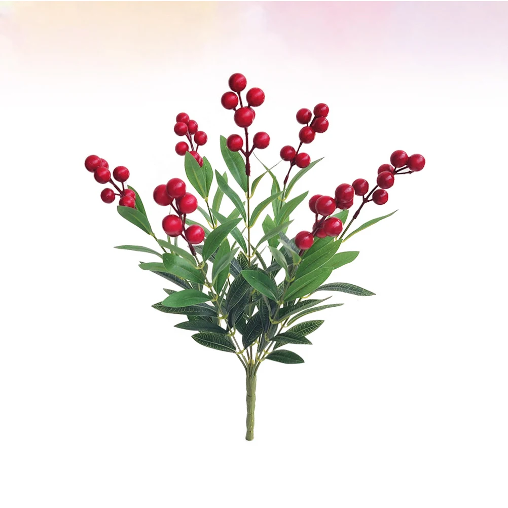 

Artificial Large Berries Bouquet Ornaments Christmas Party Decor Diy Craftcenterpiece Wedding Holiday Arrangements