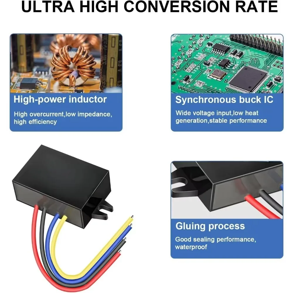 DC/DC 24V Step Dwon To 5V 4A (max) 20W Buck Voltage Reducer Regulator Waterproof Module For Car Audio Speakers Car GPS Navigator