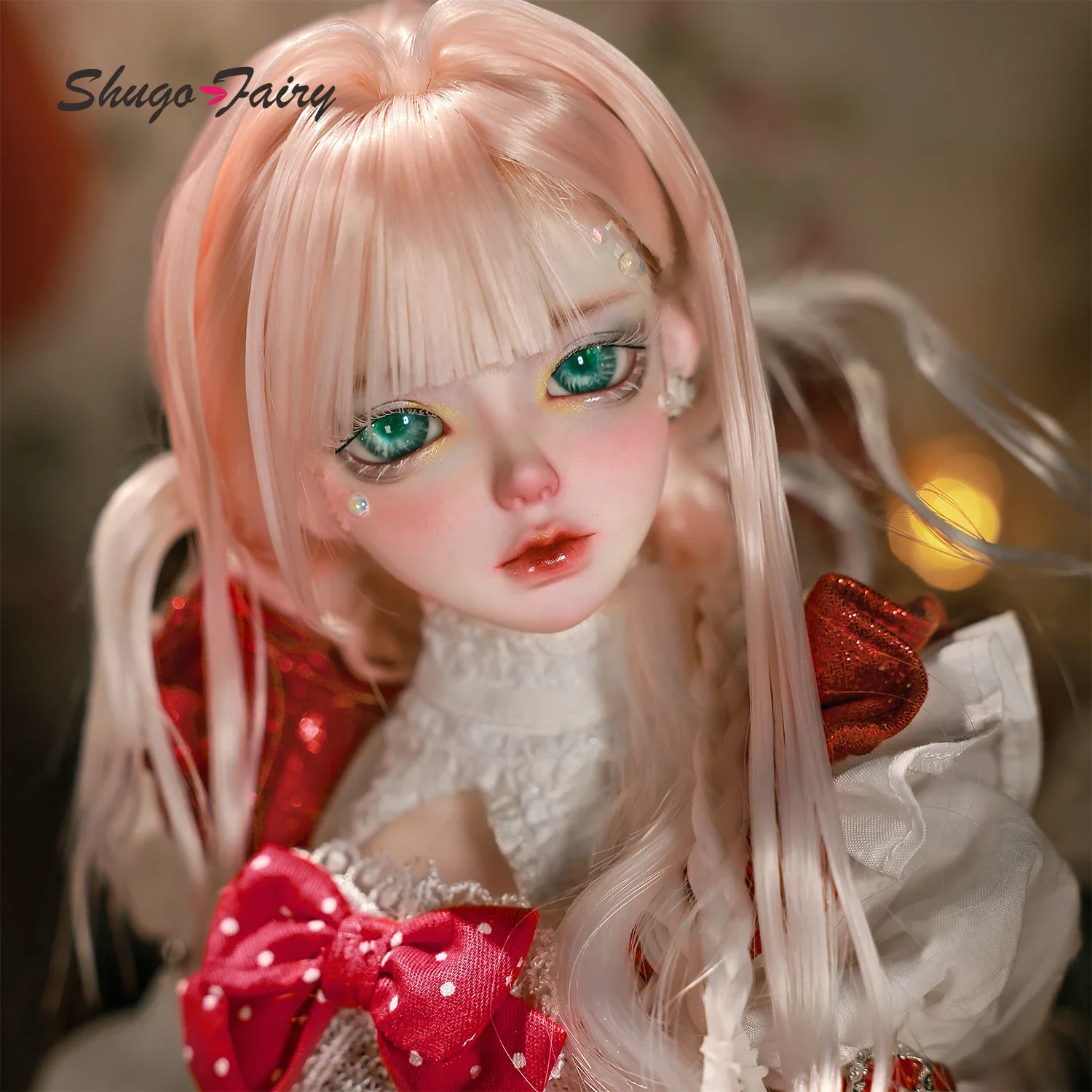 ShugaFairy Delia 1/4 Bjd Dolls Fullset Original  Face Snowflake Makeup Winter Christmas Style Snow Elf Cake Dress Resin Dolls