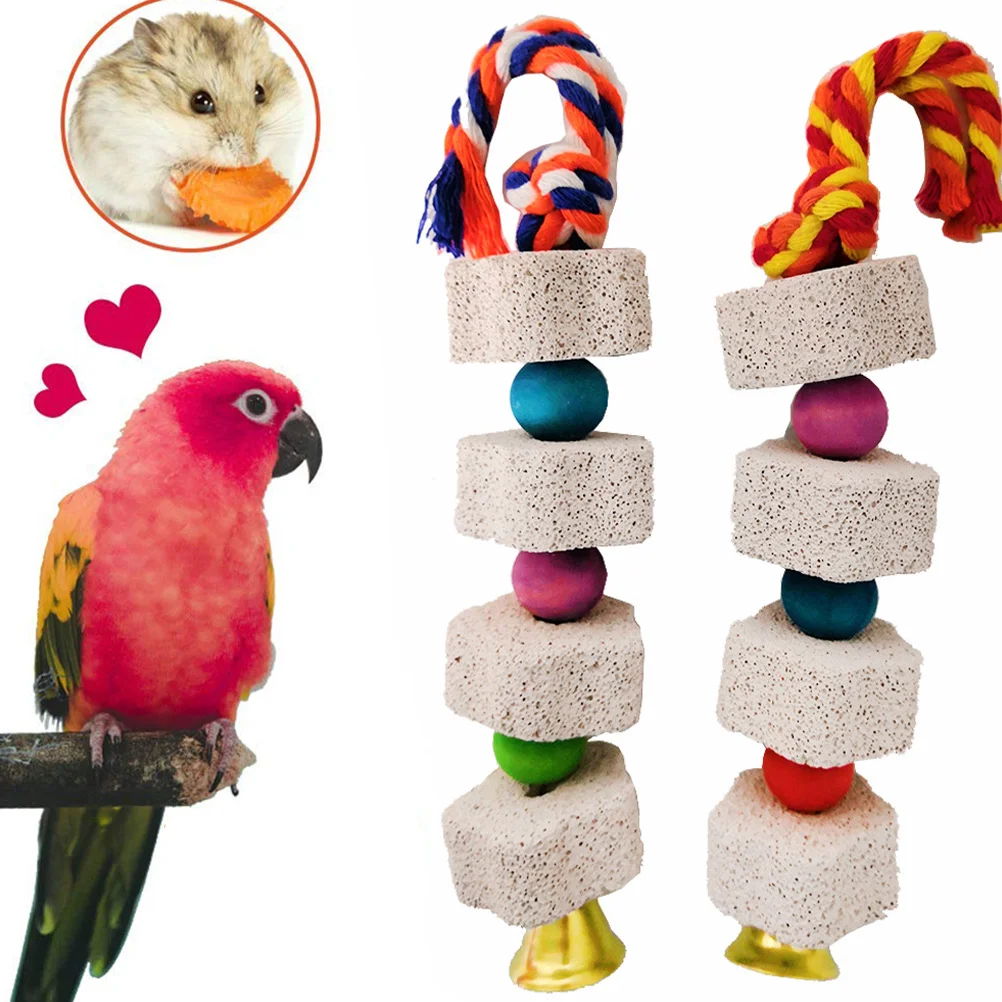 

2pcs Hamster Molar Colorful Squirrel Chewing Playthings Durable Teeth Grinding Stones Safe Chew For Small Pets Guinea Pig