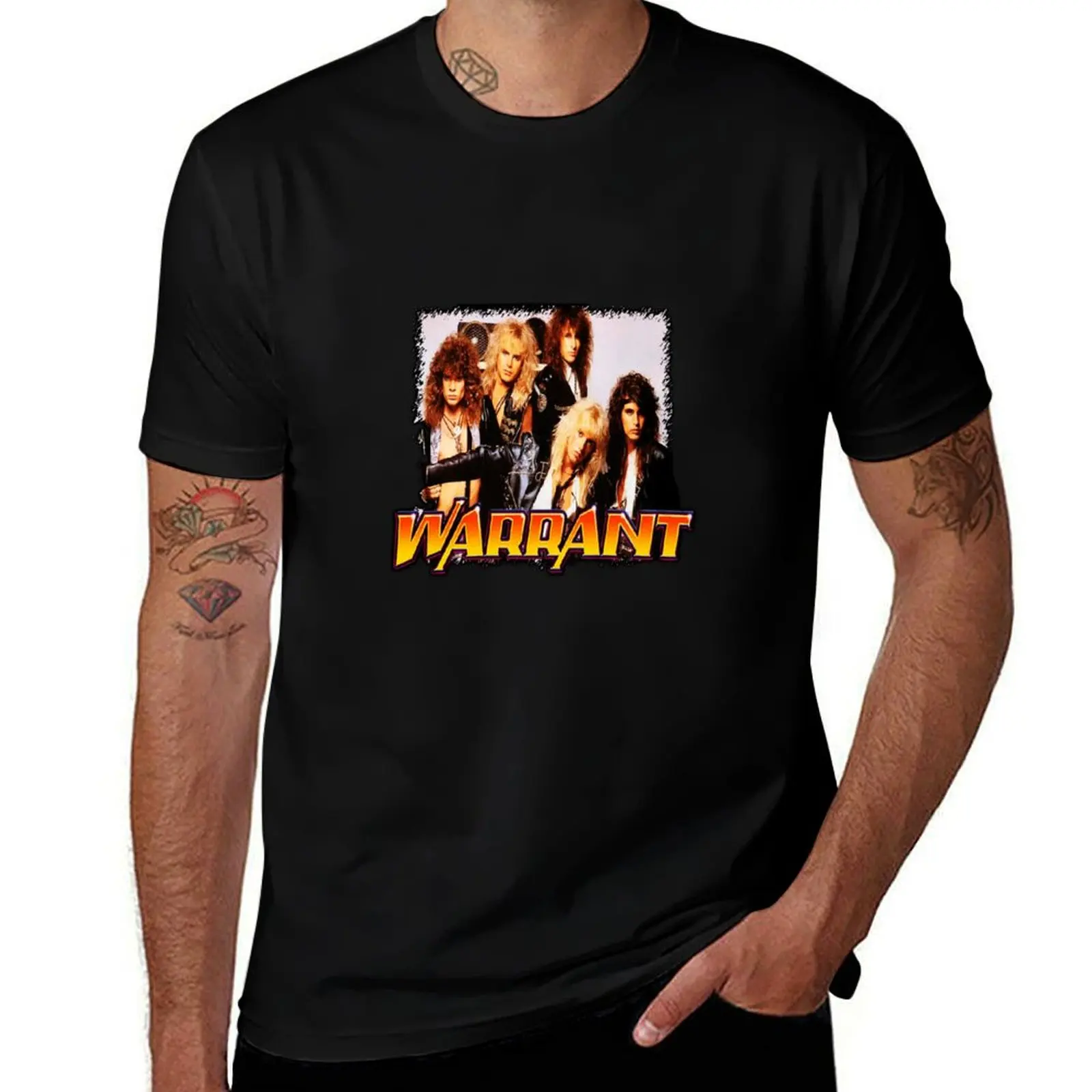 

Warrant metal music t-shirt band man and art cotton plain for for package band man T-Shirt tour black shirts printed t glam