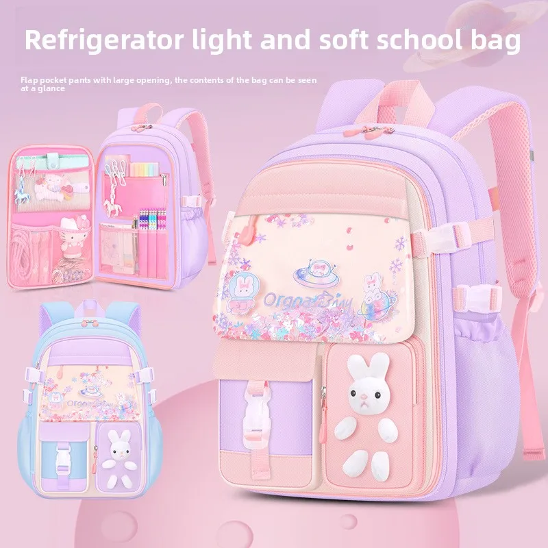 

Primary school students from grades 1-3 to 6, multi pocket refrigerator, open door, children's backpack, casual girls' backpack