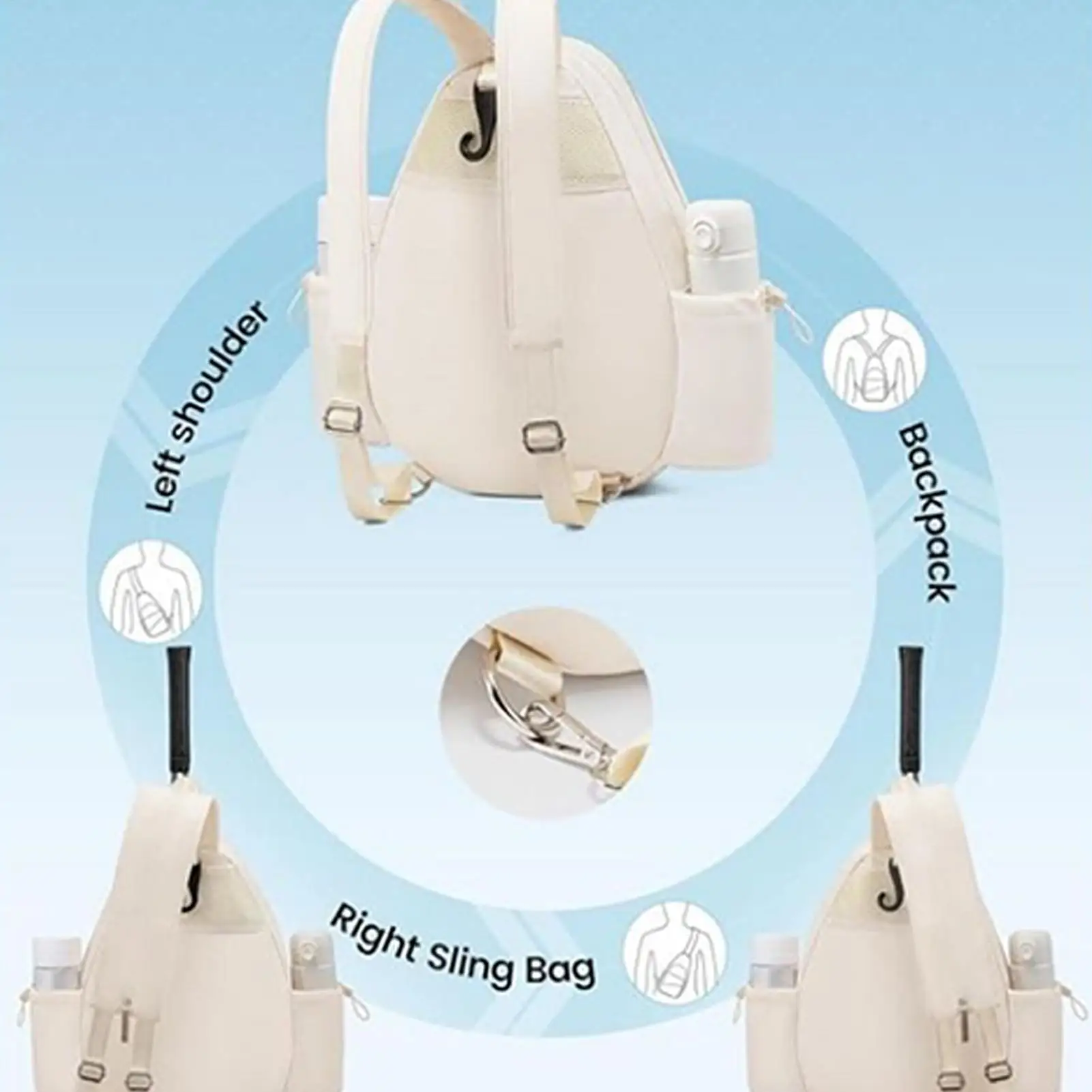 

Tennis Bag Large Capacity Premium Tennis Crossbody Backpack Waterproof Lightweight Tennis Accessories for Men Women Training