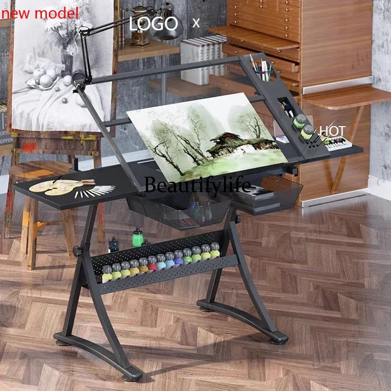 

M138 Nordic Art Drawing Table Liftable Art Drafting Designer Desk Workbench Commercial Furniture Escritorios